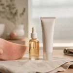 Crème rosacée visage, tube et flacon compte-gouttes pour réduire les rougeurs