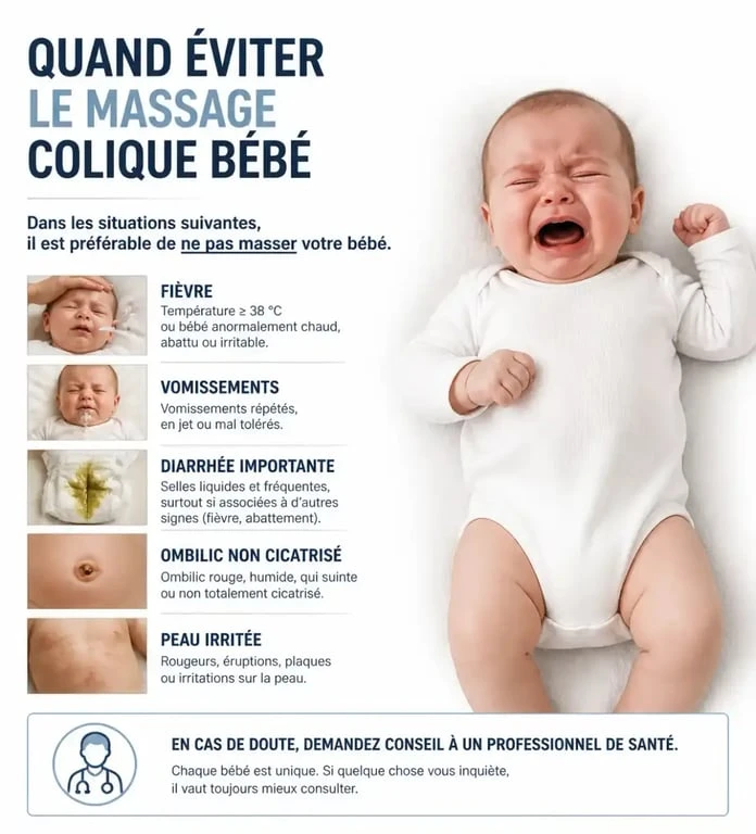 Massage colique bébé : signes d’alerte et moments où il faut consulter