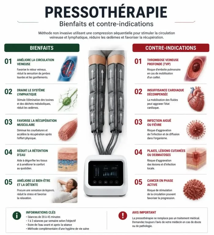 Bienfaits et contre-indications de la pressothérapie avis