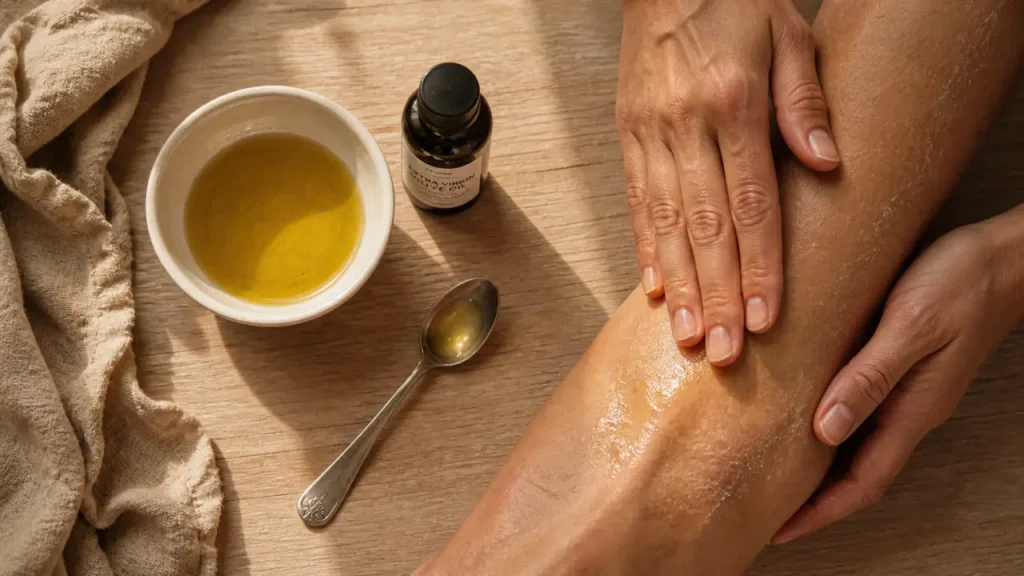 Massage à l’huile d’olive : peau sèche, muscles tendus et précautions à connaître