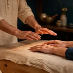 Praticien reiki : séance type lignée Usui sur table de massage