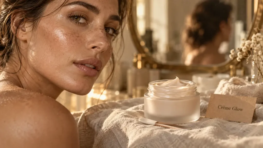 Crème glow visage : un teint lumineux sans effet gras ni nacres visibles