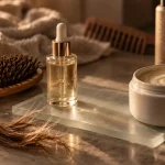 Soin miracle cheveux brûlés : brosse, sérum et masque sur cheveux abîmés