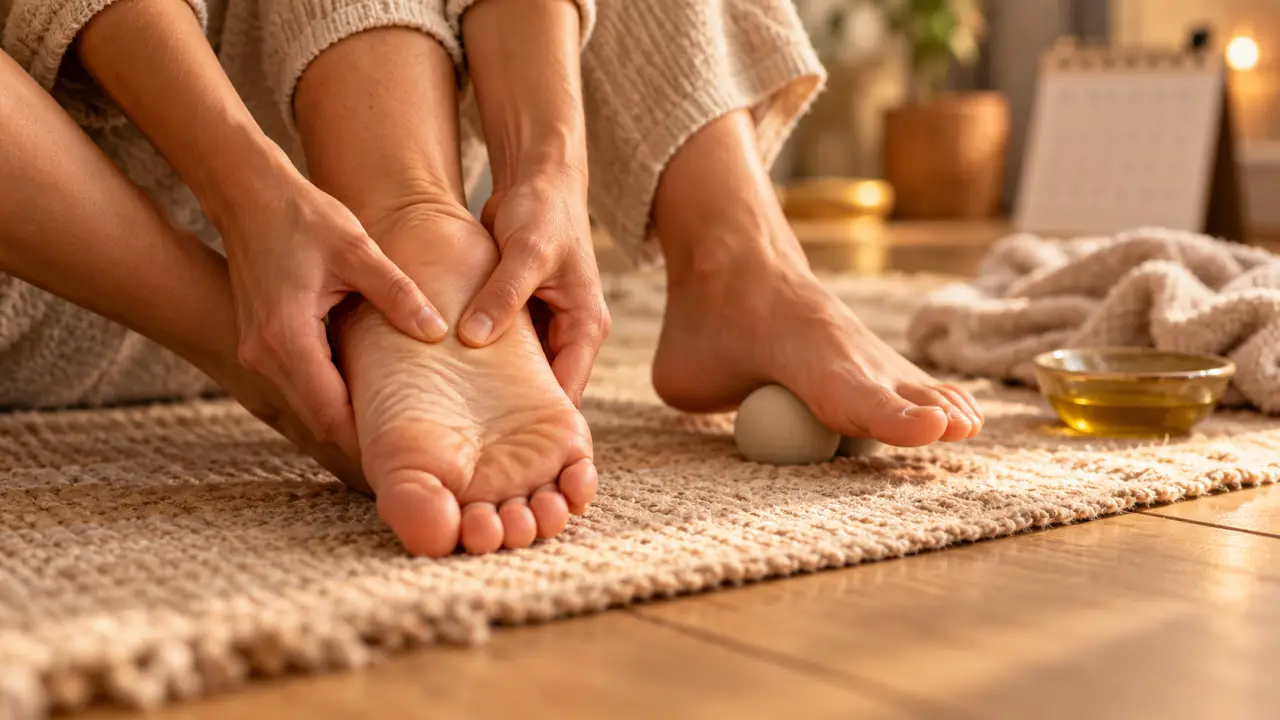Auto massage du pied pour détendre nuque et dos