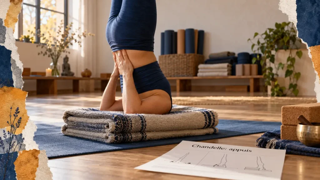 Chandelle en yoga : monter moins haut pour mieux protéger la nuque